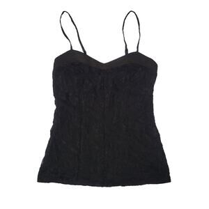 Y2k Express Lace Corset Style Tank Top Size S Black Goth Witchy Grunge